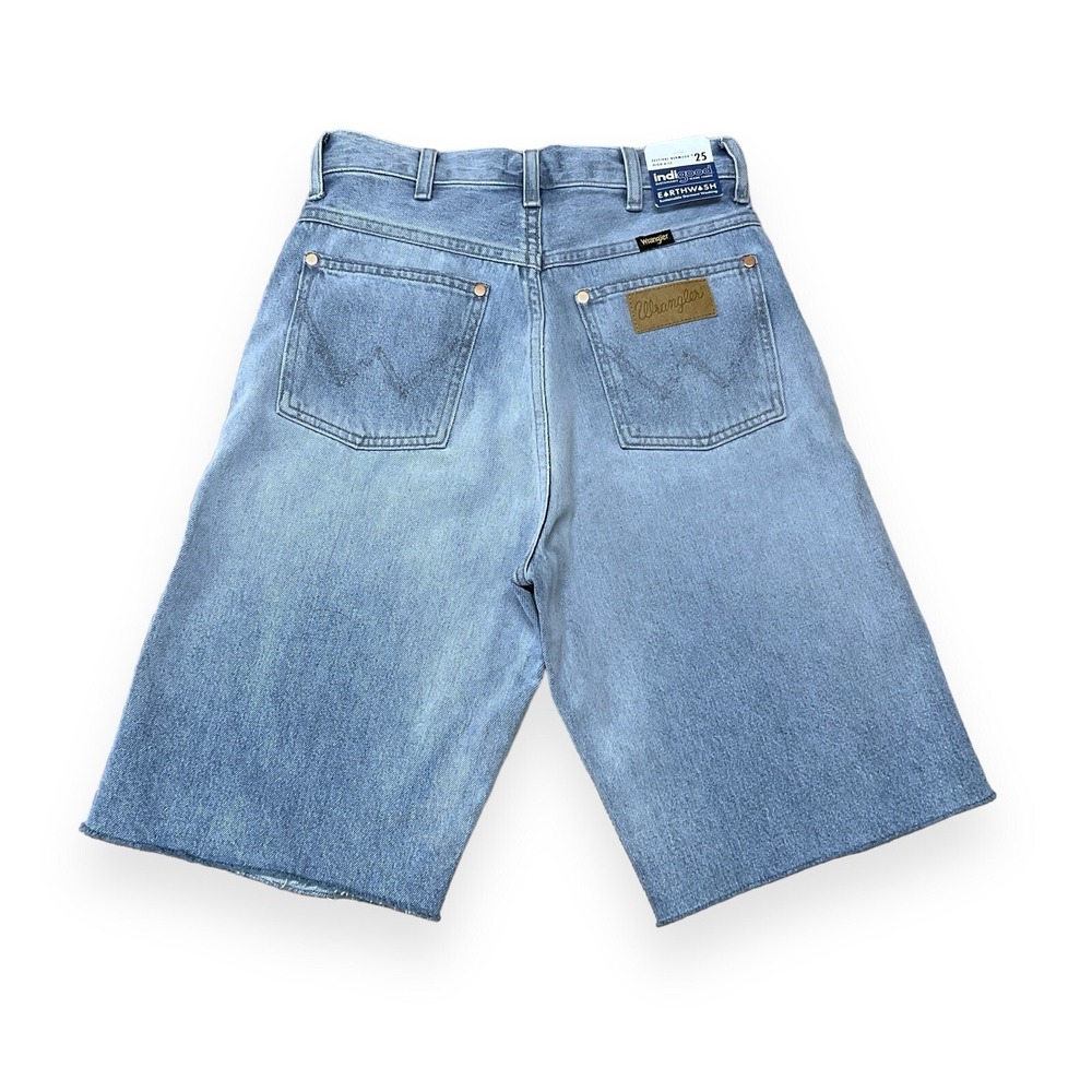 Wrangler Shorts‎ Womens 25 Blue Denim Cutoff Bermuda High Rise Festival NWT
